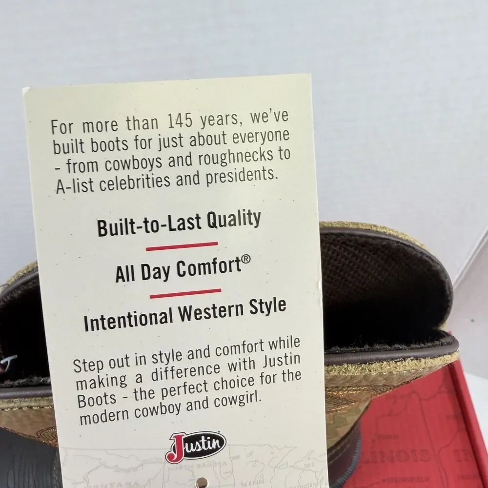 Justin Work-boots Superintendent Electrical Hazard Round Toe 10.5 D NIB
